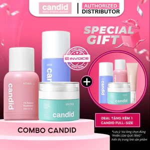 Combo Trẻ Hóa Toàn Diện, Sáng & Mịn Da Candid Retinol Tặng Candid B5 Cica/ Candid BHA/ Candid AHA/PHA