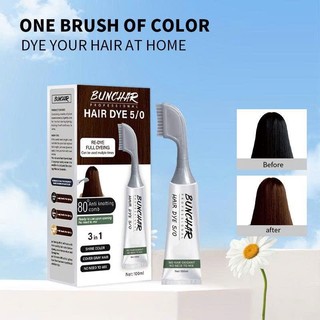 Nhuộm Phủ Bạc Bunchar 3in1 Nhuộm Đen,Nhuộm Nâu Tóc Nhanh Hương Thảo Dược, Không xót , Không Lem