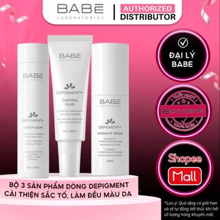 [LINK TỔNG HỢP DEPIGMENT] Bộ 3 Cải Thiện Sắc Tố, Mờ Thâm, Nám Lotion Glow, Intensive Serum, Control Fluid Babé Depigment