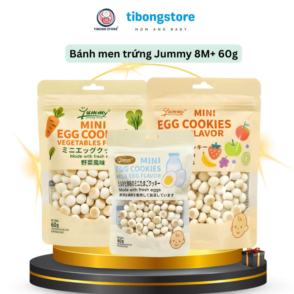 [VN] Bánh men trứng Yummy dạng bịch 8M+ (60g)