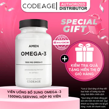 [KOL] TPBVSK Viên Uống Omega3 Bảo Vệ Sức Khỏe Codeage Amen Omega-3, hộp 90 viên