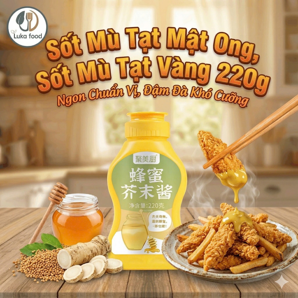 Sốt Mù Tạt Mật Ong Jumeichu, Sốt Mù Tạt Vàng 220g Ngon Chuẩn Vị, Hương Vị Bùng Nổ, Đậm Đà Khó Cưỡng