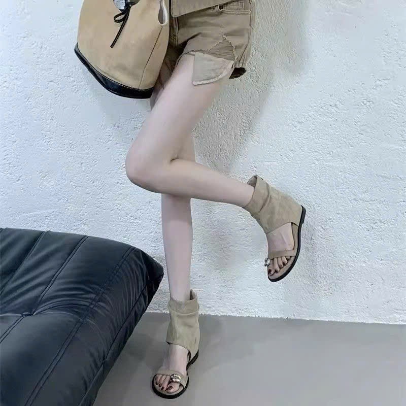 (Sẵn kaki 40) Dép Sandal Nữ Kiểu La Mã Đế Xuồng Basic Sành Điệu Dễ Phối Đồ Phong Cách Hàn Quốc