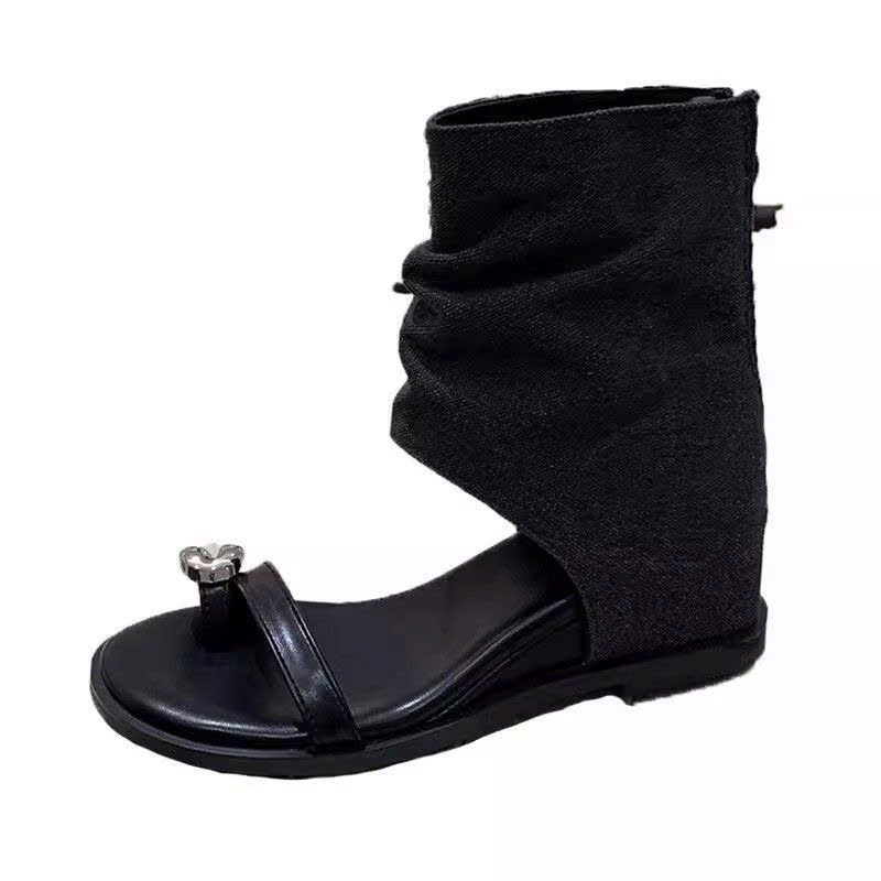 (Sẵn kaki 40) Dép Sandal Nữ Kiểu La Mã Đế Xuồng Basic Sành Điệu Dễ Phối Đồ Phong Cách Hàn Quốc