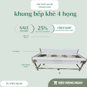 Bàn Bếp Gas Công Nghiệp 2 Họng Inox – Chịu Nhiệt Cao, Dành Cho Nhà Hàng & Quán Ăn