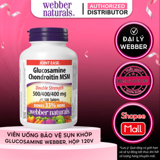 Viên Uống Hỗ Trợ Giảm Đau Khớp, Sụn Webber Naturals Glucosamine Chondroitin MSM 500/400/400 mg 120 Viên