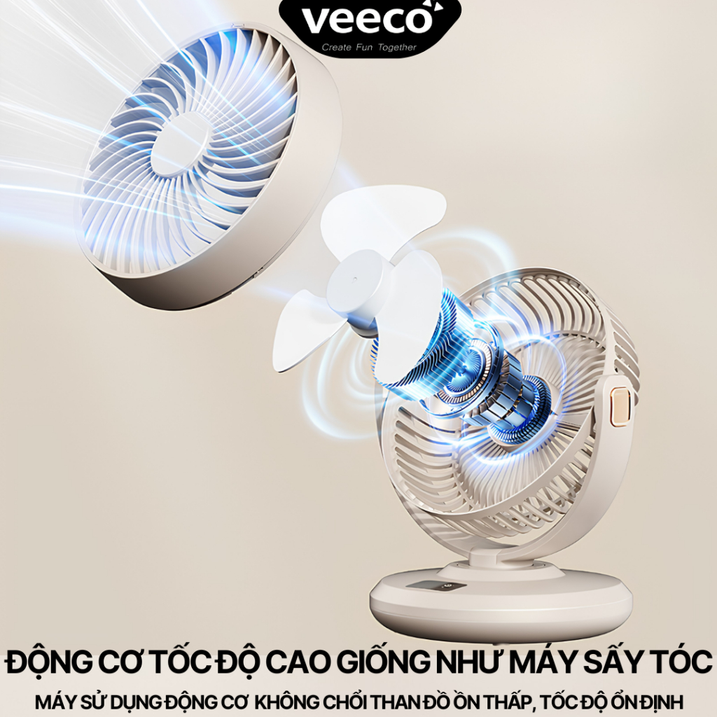 Quạt Mini VDF-268 Gió Siêu Mạnh Để Bàn, Treo Tường Tiện Lợi, Quay Gập 180 Độ Thời Gian Pin Dài | BigBuy360 - bigbuy360.vn