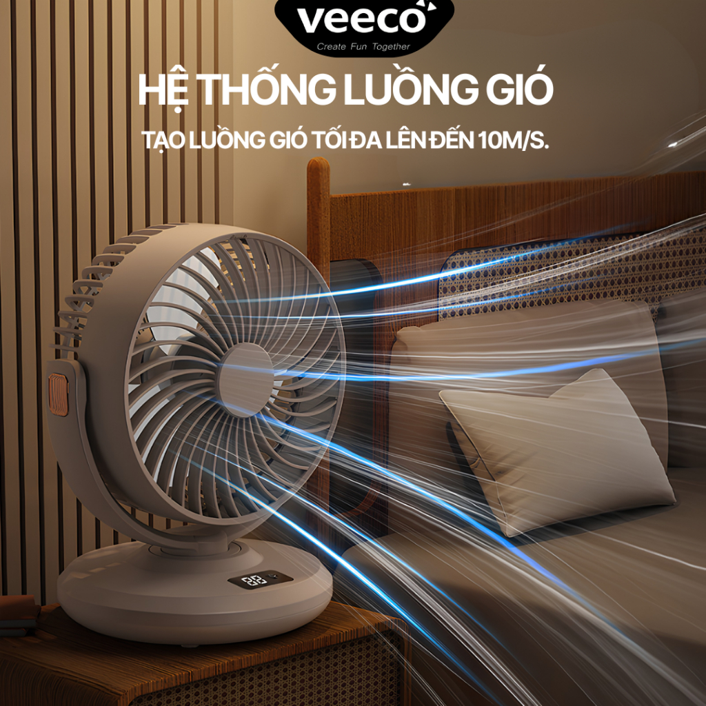 Quạt Mini VDF-268 Gió Siêu Mạnh Để Bàn, Treo Tường Tiện Lợi, Quay Gập 180 Độ Thời Gian Pin Dài | BigBuy360 - bigbuy360.vn