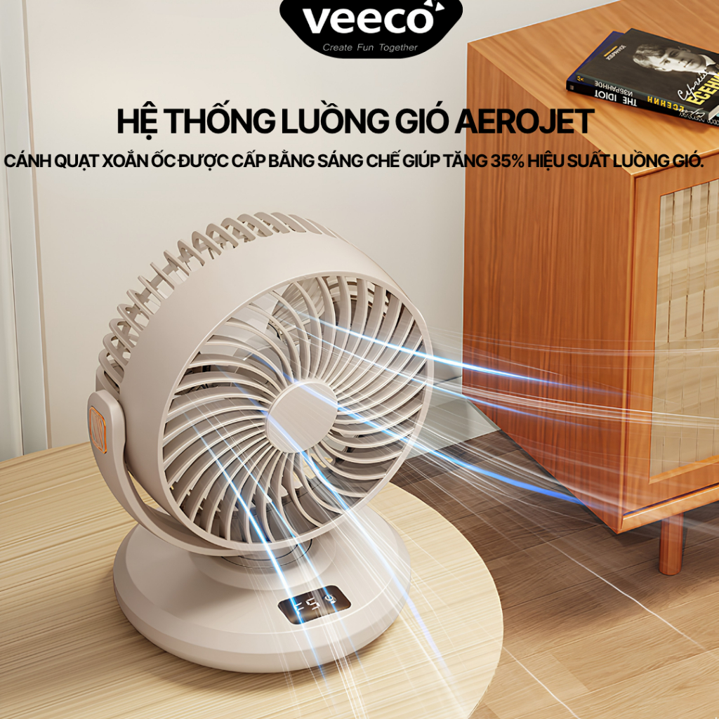 Quạt Mini VDF-268 Gió Siêu Mạnh Để Bàn, Treo Tường Tiện Lợi, Quay Gập 180 Độ Thời Gian Pin Dài | BigBuy360 - bigbuy360.vn
