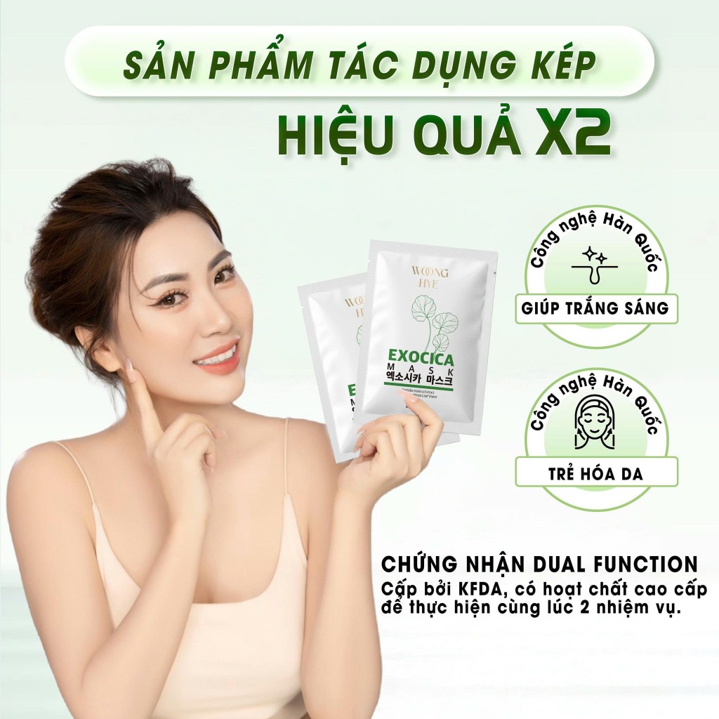 Mặt nạ rau má Exocica Woong Hye, cấp ẩm, làm dịu da, phù hợp da yếu da nhạy cảm 28g - EXOCICA MASK