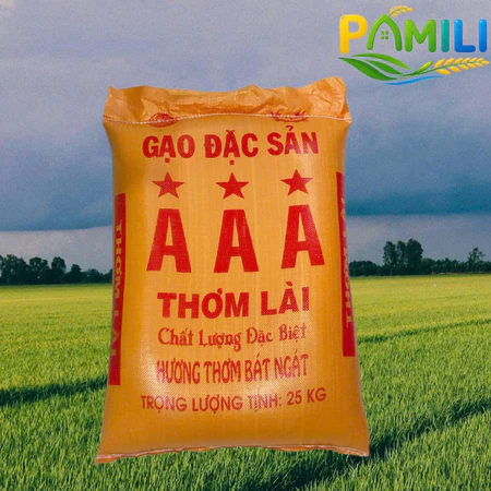 "PAMILI" TÚI 25KG GẠO THƠM LÀI ( JASMINE RICE ) CAO CẤP DẺO MỀM, HẠT DÀI THƠM TỰ NHIÊN