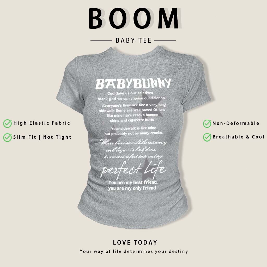 BOOM Áo Baby Tee Nữ Cotton Ôm Body-Áo Thun Ngắn Tay Y2K In Hình PhongCách Mùa Hè, Cổ Tròn Hàng Đầucách hàn quốc phong#03