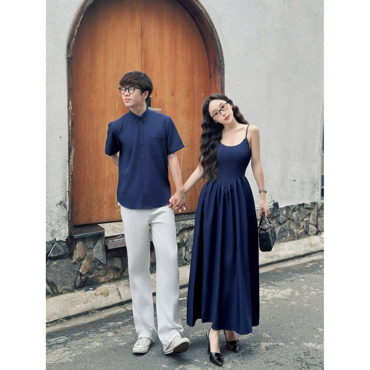 Set couple nam nữ, đồ cặp đi biển, đồ đôi LOVELY STORE,couple đồ đôi, áo váy cặp nam nữ đi biển