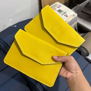 Ví Đựng Giấy Tờ Đăng Kiểm Xe Ô Tô Da Bò Epsom Nhập Mẫu 02 - Màu Vàng VDK-DB02-YL