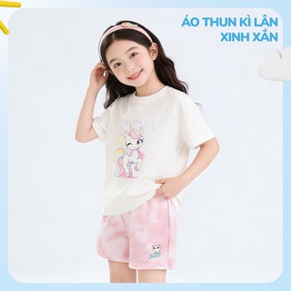 Áo Thun Không Cổ Bé Gái DTS26S011R Wookids | Áo Cotton Mềm Mát Cho Bé Gái 2-9 Tuổi