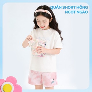Áo Thun Không Cổ Bé Gái DTS26S011R Wookids | Áo Cotton Mềm Mát Cho Bé Gái 2-9 Tuổi
