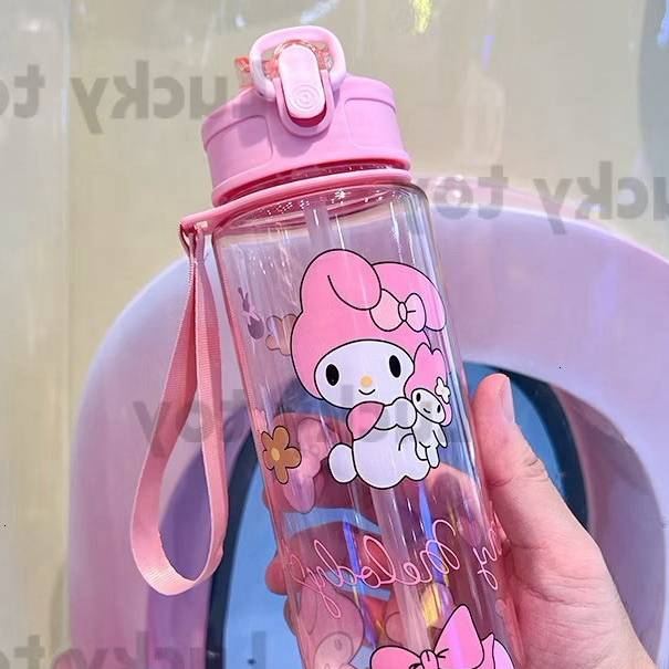 Bình nước nhựa hoạt hình dung tích 800ml đáng yêu, tiện lợi alee
