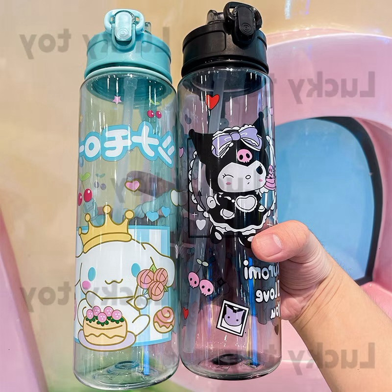 Bình nước nhựa hoạt hình dung tích 800ml đáng yêu, tiện lợi alee
