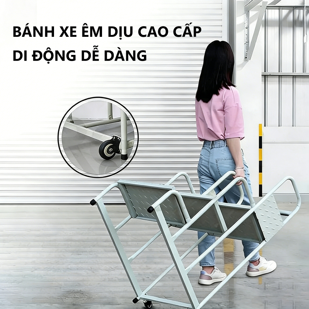 thang bậc di động Kệ bậc Thang leo 3-5 tầng có bánh xe thang Kệ Tam Cấp Thang Kệ siêu thịcó bánh xe kệ lưu trữ đa năng