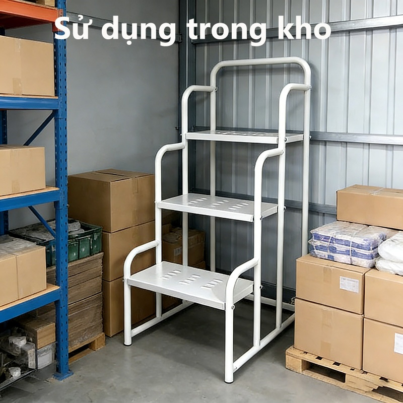 thang bậc di động Kệ bậc Thang leo 3-5 tầng có bánh xe thang Kệ Tam Cấp Thang Kệ siêu thịcó bánh xe kệ lưu trữ đa năng