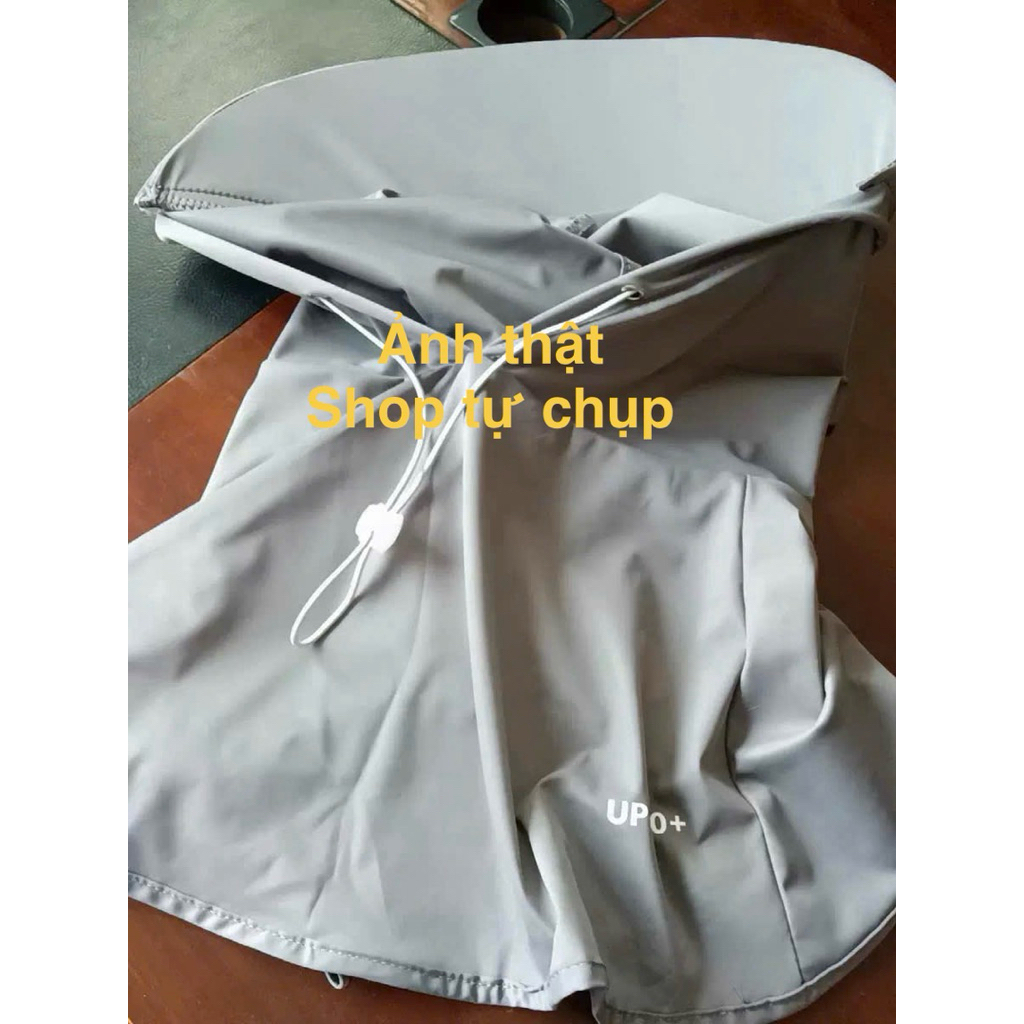 Mũ che nắng thoáng khí có nắp khăn choàng, Mũ chui đầu bằng lụa băng đi xe đạp vành to