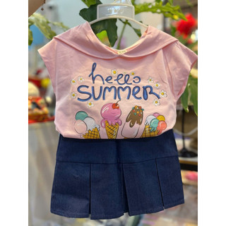 SET ÁO VÁY THỦY THỦ HỌA TIẾT SUMMER PHỐI CHÂN VÁY JEAN MỀM XINH IU CHO BÉ| ANHMYBABY