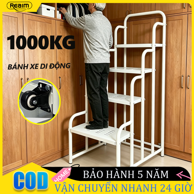 thang bậc di động Kệ bậc Thang leo 3-5 tầng có bánh xe thang Kệ Tam Cấp Thang Kệ siêu thịcó bánh xe kệ lưu trữ đa năng