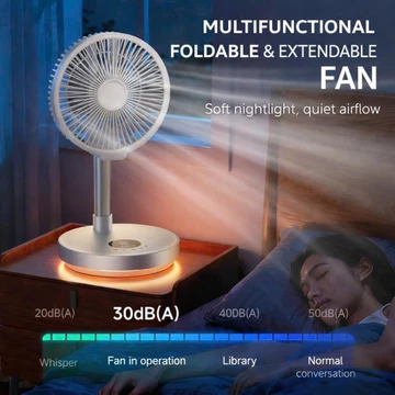 Quạt đứng tích điện F159 Inverter 12W pin 12 tiếng có đèn ngủ remote