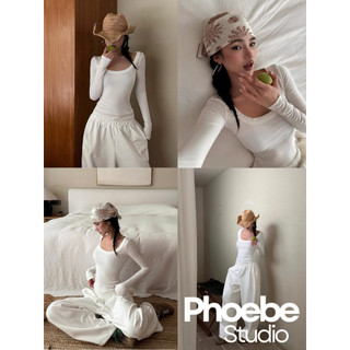 Áo Cổ Tròn Viền To, Tay Dài Cotton - Phoebe Studio [AO00292]
