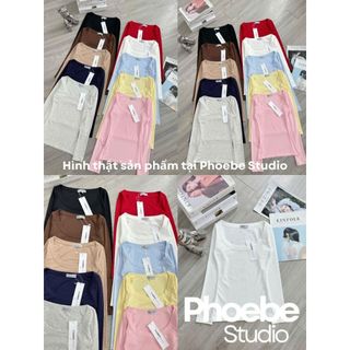 Áo Cổ Tròn Viền To, Tay Dài Cotton - Phoebe Studio [AO00292]