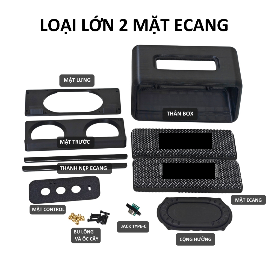 Box loa thô in 3D 2 mặt ecang zin mai cồ ghép loa 1.5-2inch giá rẻ ...