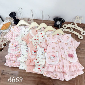 Bộ Đũi pizama cộc tay siêu xinh,vải mát chất bán shop