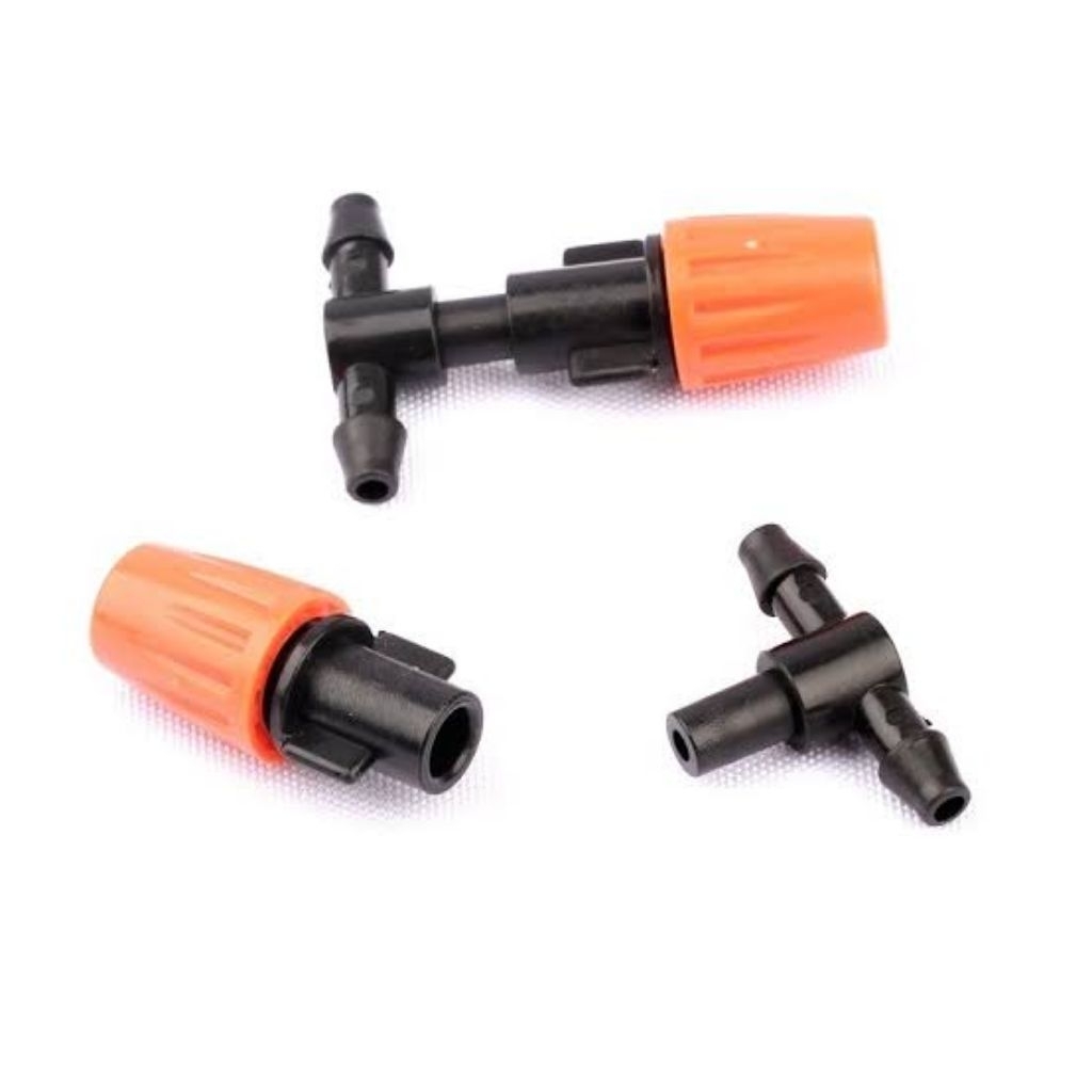 10 cái [ 10 cái ] Béc Tưới Phun Sương Đơn Cam Kèm Chân Tê Nối Ống 6mm Tưới Cây, Tưới Lan, Làm Mát
