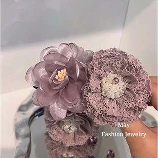[BST Hoa Ren] Kẹp tóc hoa ren tím 7 lớp cao cấp • Mây Fashion Jewelry - K42609