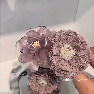 [BST Hoa Ren] Kẹp tóc hoa ren tím 7 lớp cao cấp • Mây Fashion Jewelry - K42609