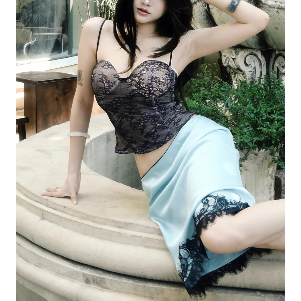 ÁO Coset Thun hoạ tiết ren — thời trang couple Việt Nam