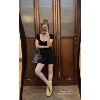 Váy Thun Body Cổ Vuông Chuẩn Miêu [Sẵn]
