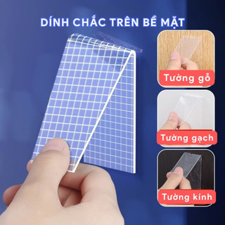 Băng Dính 2 Mặt  Nano Trong Suốt Cuộn 2cm.3cm.5cm, Băng Keo 2 Mặt Dán Tường Bám Dính Mọi Bề Mặt-shop
