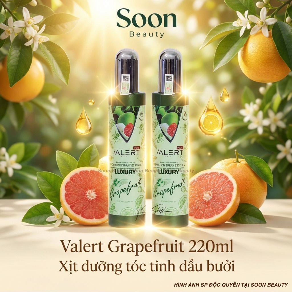 Xịt dưỡng tóc tinh dầu bưởi valert grapefruit 220ml ngừa rụng tóc kích mọc tóc hiệu quả