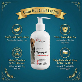 Sữa Tắm Chó Chống Gàu Over Zoo 250ml | Dịu nhẹ – Da nhạy cảm | Châu Âu
