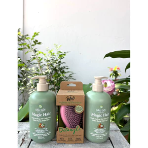 Combo 2 Dầu Gội Magic Hair 500ml & 1 Lược Gội Đầu & Massage WetBrush Pop & Go Bí Quyết Giảm Rụng Hiệu Quả