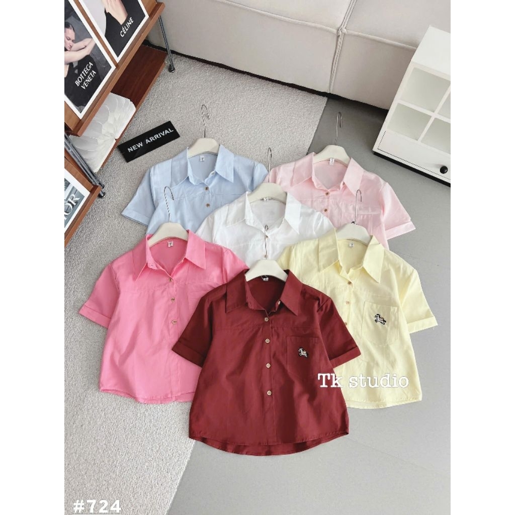 [𝑯𝒂 𝑨𝒏𝒉] Áo Sơ Mi Cộc Thô Tang Túi Ngựa QCL1
