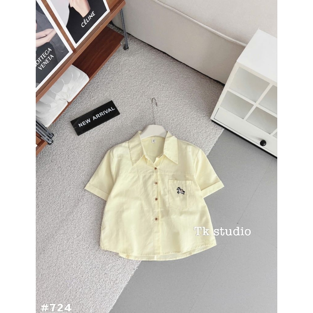 [𝑯𝒂 𝑨𝒏𝒉] Áo Sơ Mi Cộc Thô Tang Túi Ngựa QCL1