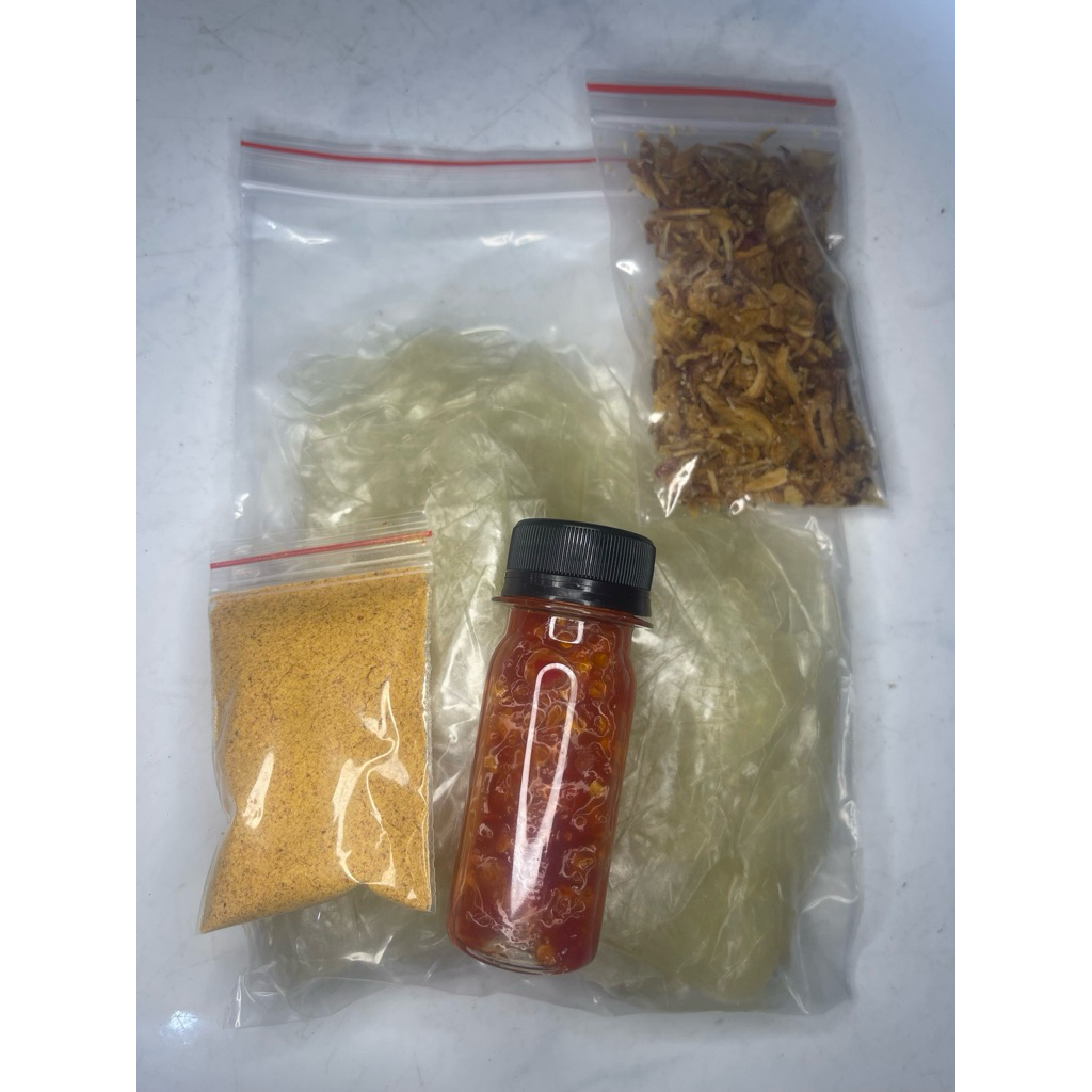 250G Bánh Tráng Dẽo Ủ Bơ Kèm Muối(Nhuyễn-Sặc) Hành Phi , Tắc