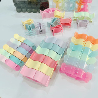 Set 12 Kẹp Càng Cua 5 Răng Pastel Bền Đẹp Giá Rẻ Bèo Đủ Màu