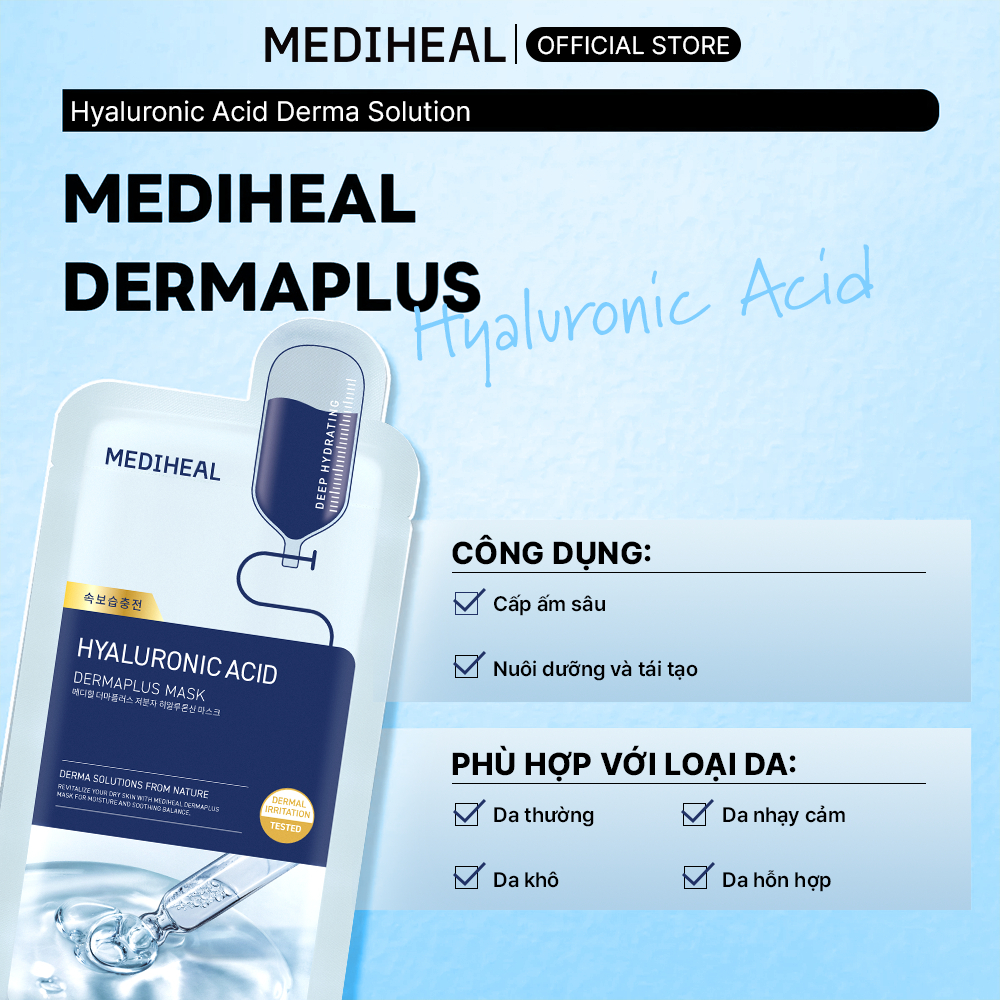 Combo 10 Mặt Nạ dưỡng da chuyên sâu Mediheal Dermaplus Sheet Mask 22ml - FS