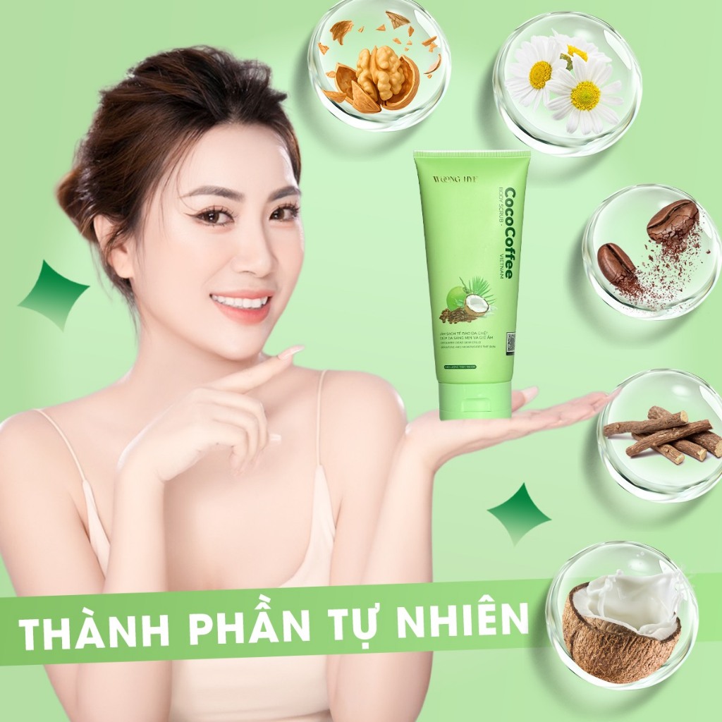 Sữa tẩy tế bào chết body dừa cà phê, dưỡng ẩm, cho da mềm mịn Woong Hye, 150gr - COCOCOFFEE BODY SCRUB