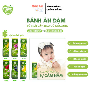 🌿🌿🌿Bánh ăn dặm cho bé dạng hũ Mămmy vị trái cây và rau củ hỗ trợ tiêu hoá cho bé 6 tháng, hũ 32-50g
