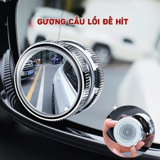 Cặp 2 Gương cầu lồi 3R gắn kính hậu ô tô xoay 360 xóa điểm mù, chống thấm nước, bám bền phukienoto