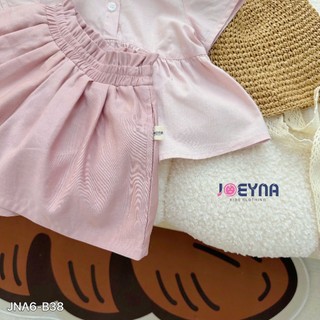 Set Bộ Áo Babydoll Cổ Sen Phối Quần Đùi Hồng Xinh Xắn Cho Bé Gái Đi Học Đi Chơi Size từ 8-24 kg